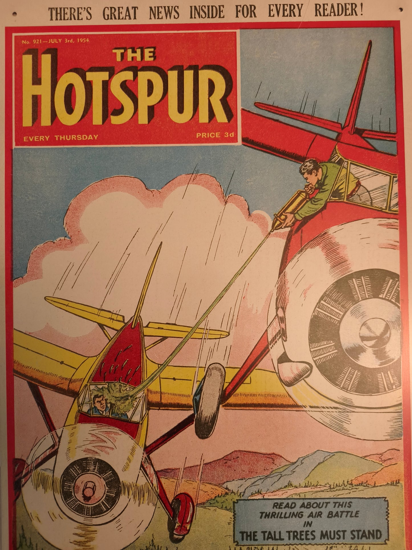 Hotspur comic metal sign